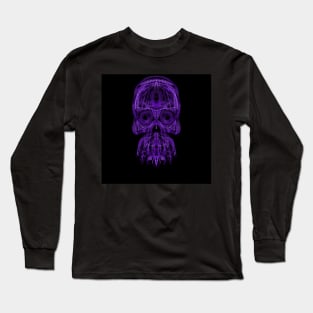 Electroluminated Skull - Purple Long Sleeve T-Shirt